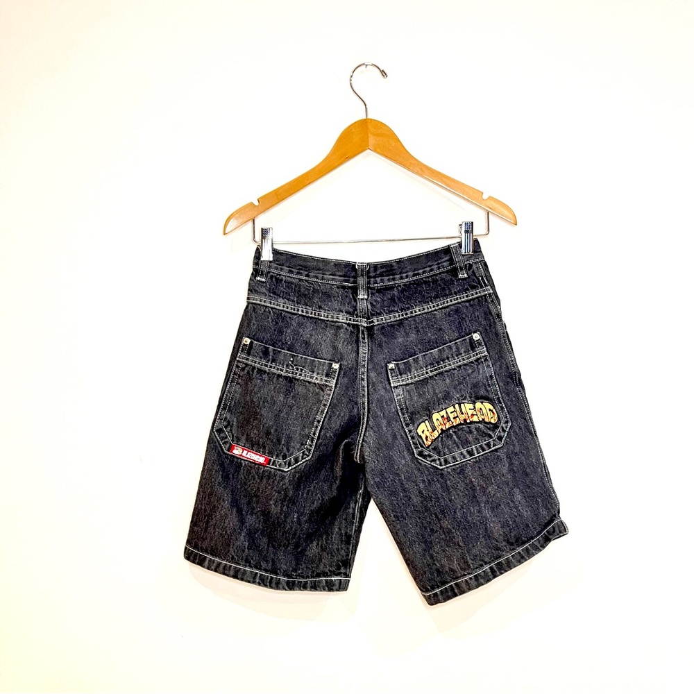 VTG Blazehead Embroidered Skater Denim Shorts Kids Size 14 or Adults Size XS XXS - Picture 3 of 6